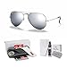 Ray-Ban RB3025 AVIATOR LARGE METAL 019/W3 58M Silver/Crystal Lens Grey Mirror Polarized Sunglasses +BUNDLE with ACCESSORY EYEWEAR KIT