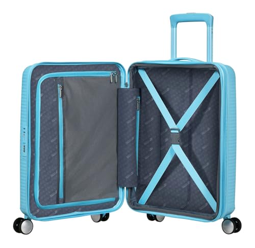American Tourister Carrello Soundbox Spinner 55/20 Tsa Exp Trolley Blueberry Fizz Celeste - 7