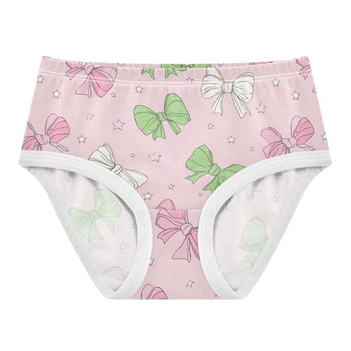 Wusikd Pink Green Bows Girls' Underwear Cotton Girls Briefs Soft Toddler Underwear 2T