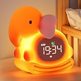 ollycasa Sveglia per bambini, sveglia digitale ricaricabile per bambini, sveglia digitale ricaricabile con luci RGB, ok to Wake Clock per bambini, lampada da tavolo in silicone per bambini, regalo per
