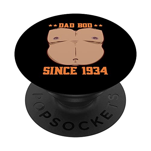 Dad Bod Since 1934 Father's Day Beer Belly PopSockets Swappable PopGrip, Black