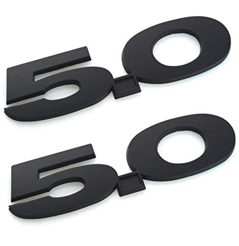 Image of 2pcs 5.0 Emblems, 3D Fender Badge Decal Stickers Replacement for 2011-2017 Must-ANG G-T (Matte Black)