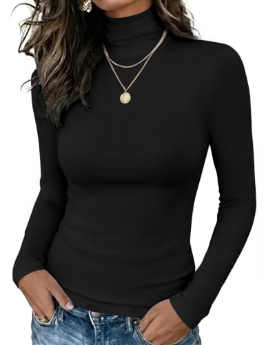 Zeagoo Long Sleeve Shirt Mock Neck Top for Women Lightweight Turtle Layer