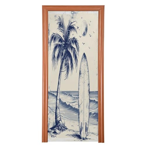 FLildon Beach Surfboard Door Cover Decoration, Party Accessory Porch Decor for Festive Ornament Room Door Covers 35 x 79 Inch