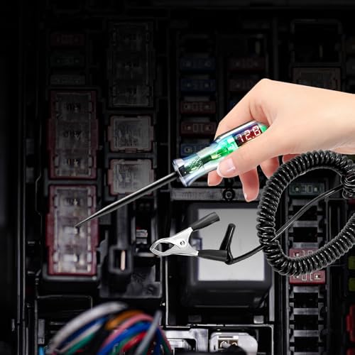 Automotive Circuit Tester 5-120V, Automotive Test Light LED Digital Voltage Display with Black PU Extended Spring Wire, Sharp Hard Steel Probe Vehicle Circuits Low DC Voltage Light Tester for Car RV by ASYULEBY - Used condition - Image 6