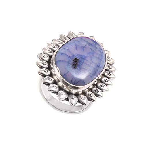 Bague argent 925 druzy turc véritable de fiançailles taille 57,75 pour femme