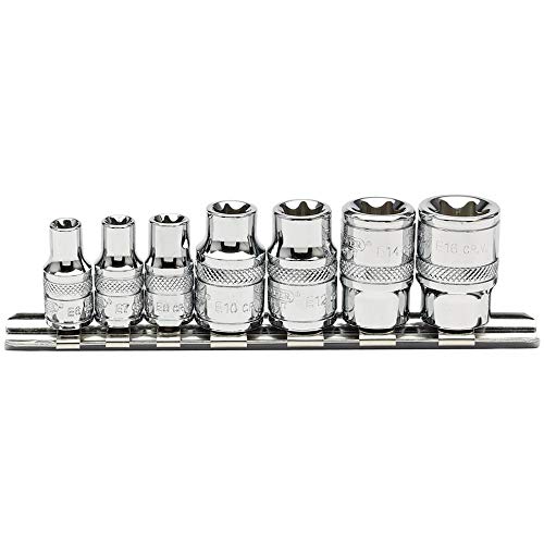 Image of Draper 34412 1/4-Inch and 3/8-Inch Square Drive Draper TX-Star Socket 7 Piece Set