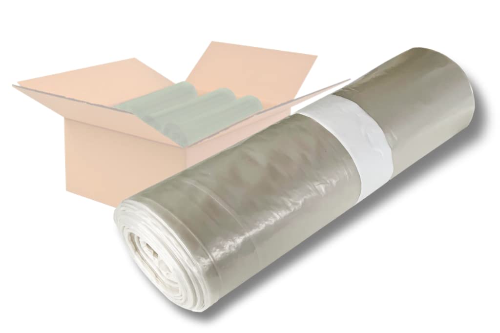 dm-folien Bolsas de basura transparentes, 120 litros, 500 unidades, 700 x 1100 mm, grandes bolsas de basura para residuos ligeros a medios, bolsas de basura resistentes de LDPE regenerado I, bolsas de
