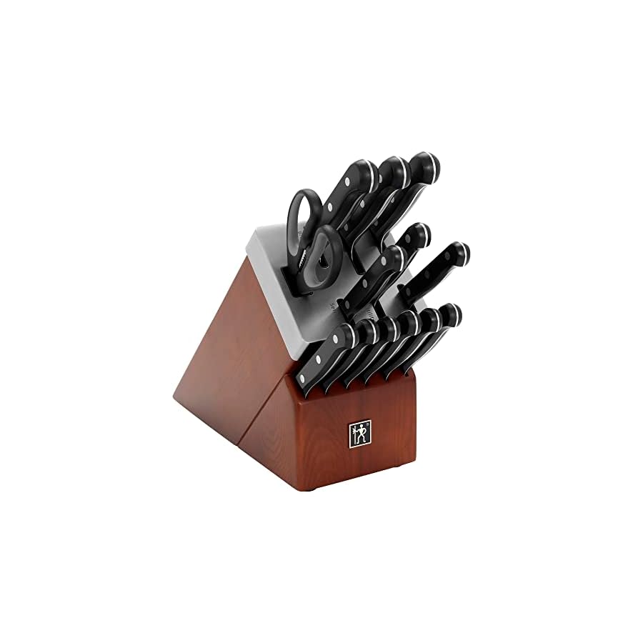 HENCKELS-Solution-Knife-Block-Set-14-pc-Brown HENCKELS Solution Razor-Sharp 14-pc Self Sharpening Knife Block Set, Chef Knife, Bread Knife, Steak Knife, German Engineered Informed by 100+ Years of Mastery
