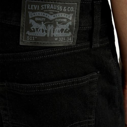 Image of Levi's Men's Black Slim Fit Mid Rise Jeans