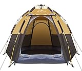 Toogh 3-4 Person Camping Tent 60 Seconds Set Up Tent Waterproof Pop Up Hexagon Outdoor Sports Tent...