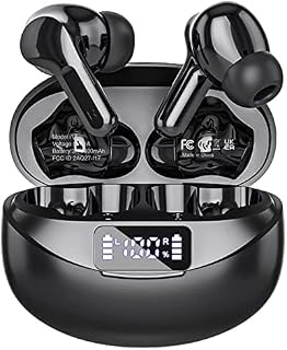 Bcaikair Wireless Earbuds Bluetooth Headphones 36H Playtime Ear Buds with LED Power Display Charging Case & Deep Bass, IPX7 Waterproof Earphones Microphone Stereo Headset for iPhone Android Laptop