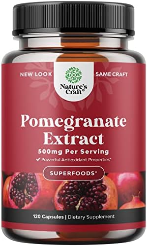 Advanced Antioxidant Superfood Pomegranate Supplement - Natural Pomegranate Extract Polyphenols Supplement for Heart Health and Joint Support - Reds Superfood Powder Capsules for Men and Women 120ct