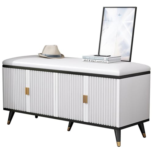 Banc de rangement à chaussures de qualité avec assise rembourrée et tiroirs