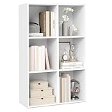VASAGLE Custos Collection - Bookshelf, Bookcase, Cube Shelf with 6 Compartments, 9.4 x 25.8 x 38.6 Inches, Storage Shelf, for Living Room, Home Office, Dining Room, Cloud White ULBC423W01