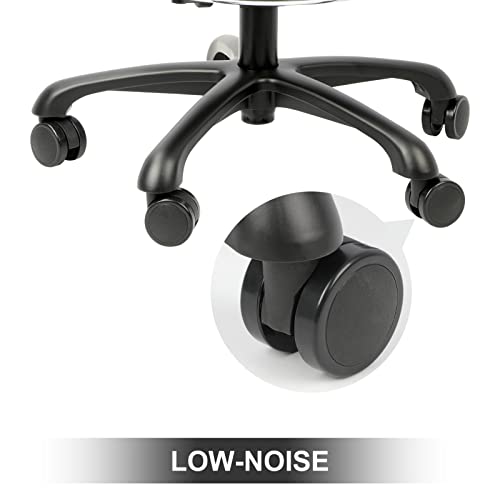 GELTTULU Ergonomic Split Style Saddle Stool , Dental Assistant Chair Stool 7.9‘’ Height with Adjustable Footring and Heavy Base for Dental Labs Exam Rooms
