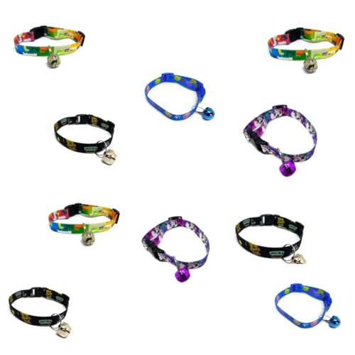 MY PET BRASIL Coleira Para Gato Display De Coleiras Para Gatos Coleira Com Guizo Coleiras Multicolor