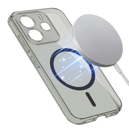 Image of Jkobi Lifetime Anti-Yellow MagSafe Compatible Clear Back Cover Case for Redmi Note 14 5G | Redmi Note 14 SE (Sleek Hard Crystal | Shockproof and Camera Protection)