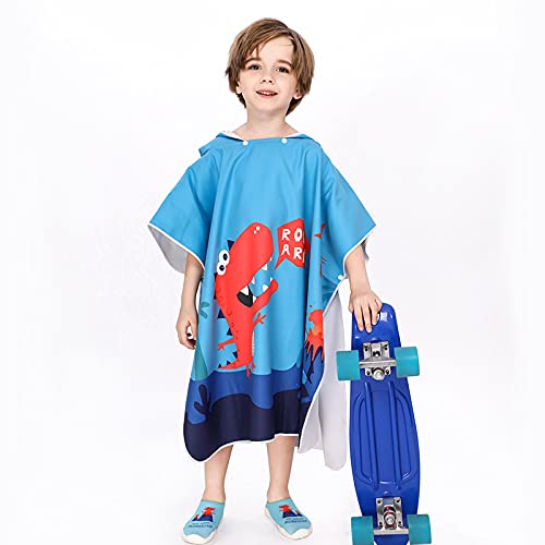 Serviette de Bain Enfant, Poncho de Bain en Peignoir en Microfibre à Motif Exquis de Plage Enfant Poncho de Bain à Capuche Super Doux Cape de Bain Peignoir pour Filles Garçons… Cover