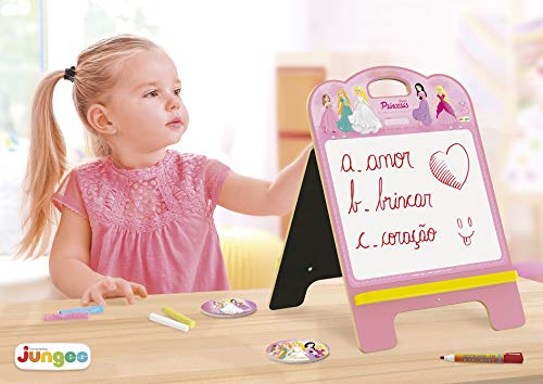 Lousa 2 Em 1 – Princesas Junges Rosa