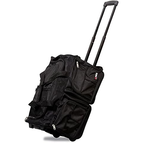 Hipack Carry-on Rolling Duffle Bag, Black, 20-Inch Cover