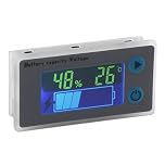 Fasizi Battery Capacity Monitor 10-100V Programmable Battery Level Voltage Temperature Meter Gauge 12V 24V 36V 48V LCD Display Percentage Indicator Tester Electric Quantity Detector