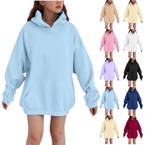Bidobibo Hoodies for Teen Girls Trendy Preppy Oversized Sweatshirts Y2k Long Sleeve Hoodie Kids Cute Clothes Pullover Tops