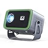 【Auto Focus/Keystone】4K Projector with WiFi and Bluetooth, 360° Rotating Movie Projector, Portable Projector with 200 ANSI, Outdoor Projector for Phone/PC/TV Stick/DVD/USB/HDMI