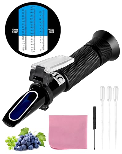 NETONDA Winzer Refraktometer Wein Brauen 0-32 Brix (Zucker) 0-140 Öchsle 0-27 KMW Öchslemeter Zucker Refraktometer brix ATC Refractometer für Messung des Zuckeranteils zur Weinherstellung NETONDA Winzer Refraktometer Wein Brauen 0-32 Brix (Zucker) 0-140 Öchsle 0-27 KMW Öchslemeter Zucker Refraktometer brix ATC Refractometer für Messung des Zuckeranteils zur Weinherstellung