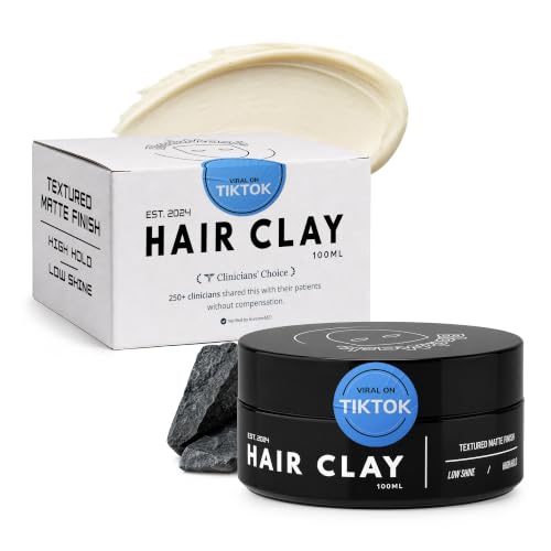 BlackMask Hair Clay for Men (3.52 oz) Matte Finish with Strong Hold, Hair Styling Clay, Adds Texture & Volume