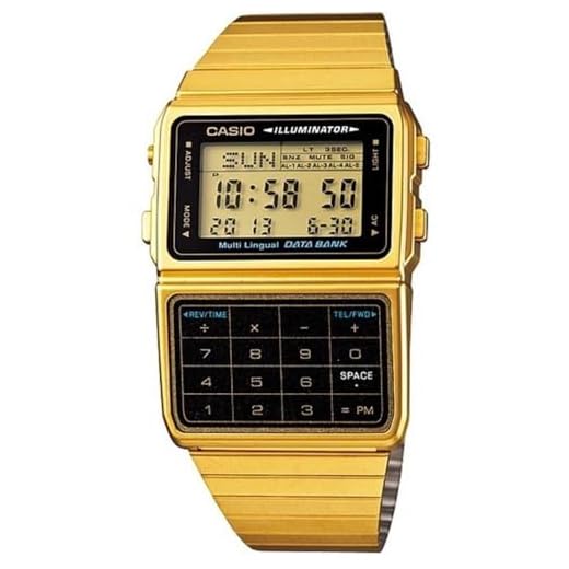 Casio #DBC611G-1D Men's Gold Tone 25 Memory Calculator Databank Watch