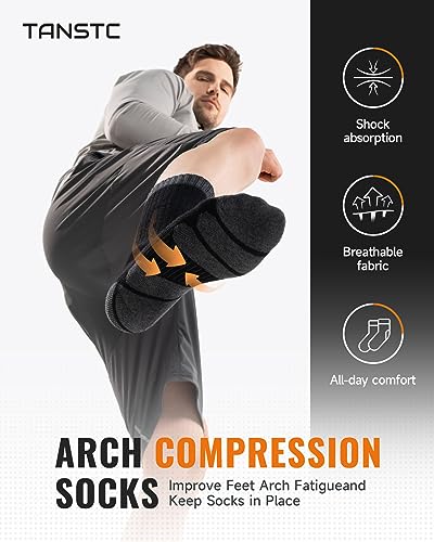 TANSTC Merino Wool Thermal Socks for Men & Women – Warm Thick Cushioned Crew Hiking, Walking, Running & Work Socks, 3 Pairs OEKO-TEX Certified