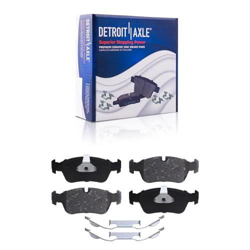 Image of Detroit Axle - Front Brake Kit for BMW Z3 Z4 325xi 325i 325Ci 328i 328Ci | Drilled & Slotted Disc Brake Rotors Replacement Ceramic Brake Pads: 11.81 inch inch Rotor