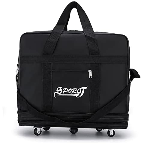 2022 Expandable Foldable Suitcase Luggage Carry On Lightweight Travel Bag Cabin Approved Trolley Bag with Wheels Suit Case Hand Luggage (L,Black) Cover
