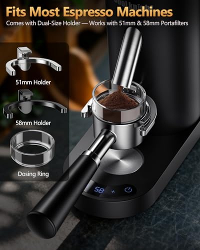 Image of COOL KNIGHT Rechargeable Conical Burr Coffee Grinder, 60 Grind Settings & 5-98 Level Timer, Espresso Grinder with Bellows Hopper and Portafilter Holder, Easy to Clean