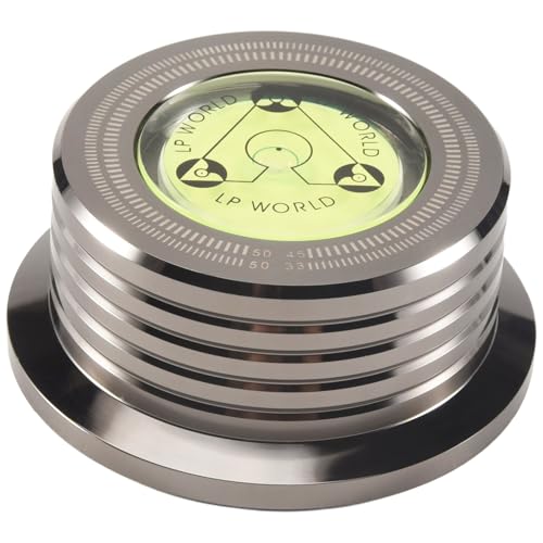 Uikdjgu Estabilizador Universal de la Plataforma Giratoria del Disco del Tocadiscos de Vinilo LP de 50 Hz con Abrazadera de Peso de AleacióN de Aluminio de, Negro Brillante