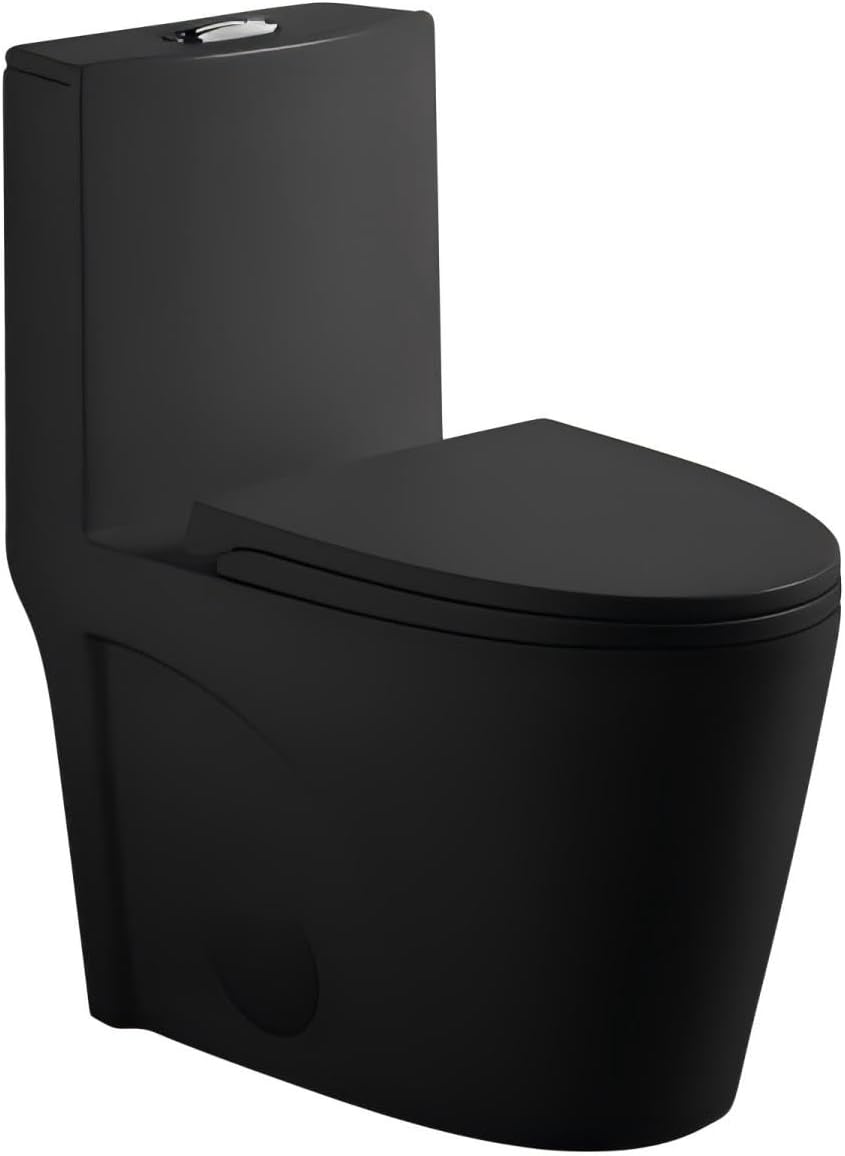 Integrated flushing bathroom toilet, 12-inch siphonic U-shaped pipe, extended toilet with soft-closing seat, powerful dual-water-flushing MAP 1000 grams, comfortable seat with ADA height of 17 inches