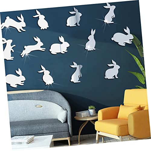 Set de 4 stickers espejo conejo para decoración de pared miniatura 2
