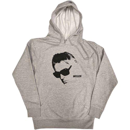 Paul Weller Hoodie Glasses Pic Logo Official Unisex Grey Pullover XXL