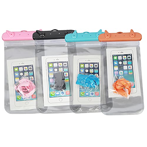 Waterproof Phone Pouch Floating, Universal Waterproof Phone Case/Bag Floating, Clear Underwater Cell Phone Dry Bag, for iPhone, Samsung Galaxy, LG, Moto, Pixel, Phones up to 6.9''– 4 Pack