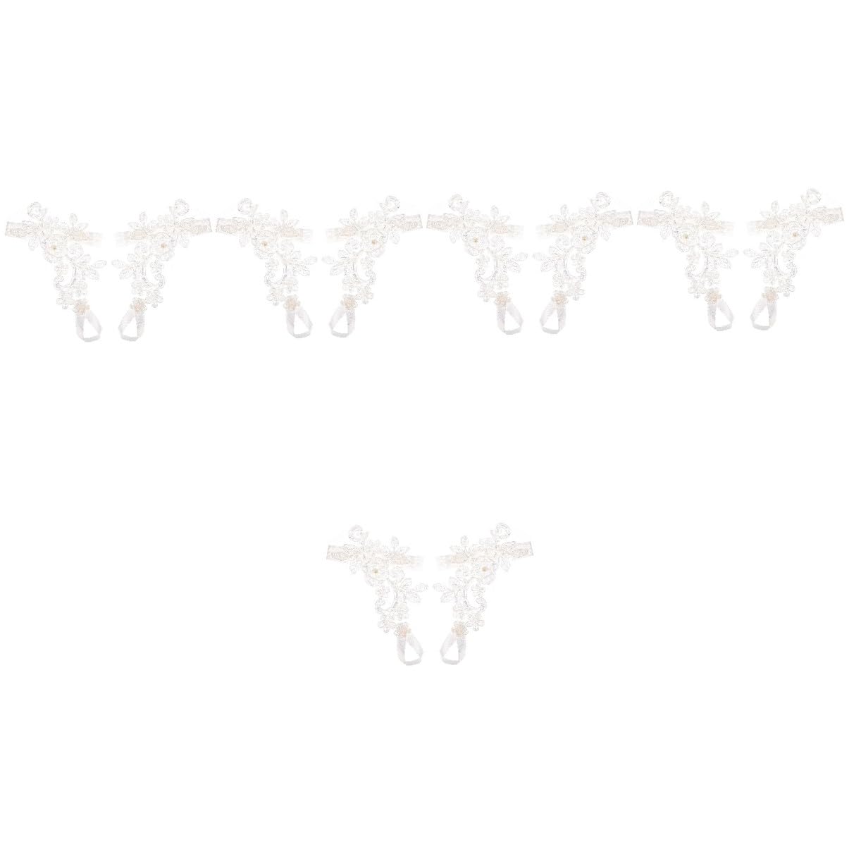SOIMISS 5paia Cavigliera Romantica Pizzo Per Cerimonie e Matrimoni Accessorio Elegante Da Spiaggia Per Donne e Ragazze Decorazione Per Piedi Confortevole e Resistente Perfetta Per Sposi e