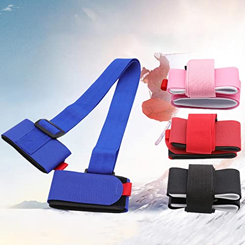 kowaku 3X Adjustable Ski Strap, Nylon Handheld Ski Gear Holder Heavy Duty Handle Belt EVA Ski Pole Shoulder Strap for Skateboarding Outdoor Recreation