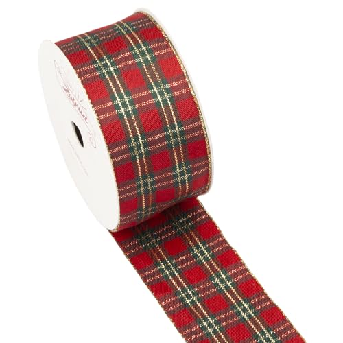Zofrud Green Christmas Gingham Ribbon Checkered Plaid Ribbon - 38mm x 9 Meters - Ideal for Gift Wrapping, Tree & Wreath Decoration, Crafts - Image 3