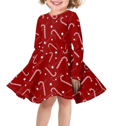 Fisoutleap Girl Christmas Dress Casual Long Sleeve Fashion Skater Dresses for 3-16 Years Teenger3