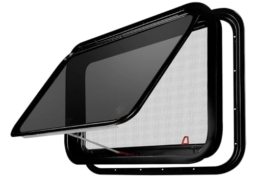 Aucuda 36'x22' RV Emergency EXIT Window DOT Certified, Large Tempered Glass with Screen & Trim Kit, 1-3/4' Wall, Pop-Out Egress for Camper, Cargo, Horse Trailer(Easy Installation, Heat Insulation)