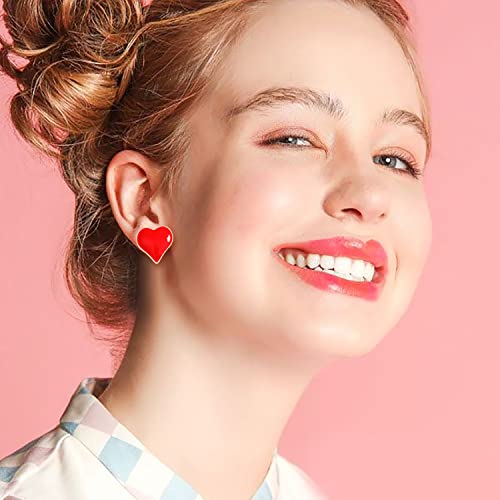 Cealxheny 3 Pairs Valentine’S Day Heart Stud Earrings For Women Glitter Rhinestone Heart Earrings Sweet Red Pink Heart Ear Studs Valentine’S Day Gifts Holiday Accessory thumb #2