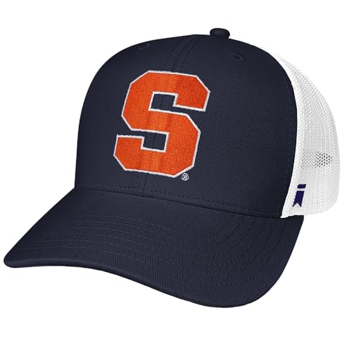 Campus Lab Official Syracuse University Team Logo Adjustable Snapback Trucker Hat - Unisex for Men and Women Navy
