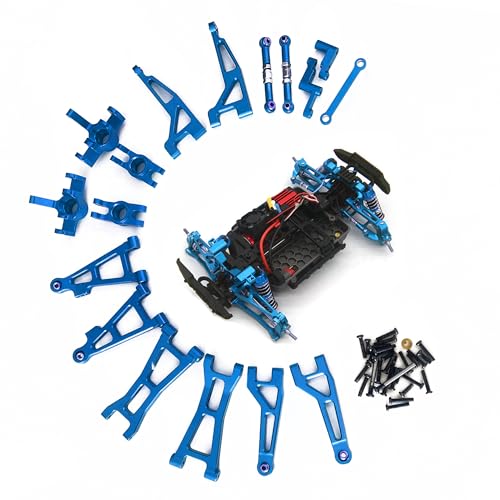 RWLZLB Aluminum Accessories for Hyper Go RC Car Parts, 1/16 Scale Metal H16BM Upgrades, Blue Replacement Parts kit for H16BM H16GT H16DR H16 MJX 16207 16208 16209 16210 Jetwood RC Car
