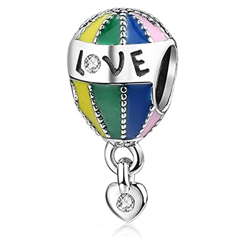 NINGAN Up House Love Heart Hot Air Balloon Charms fit Pandora Charms Bracelets, 925 Sterling Silver Bead Heart Charm for Bracelets & Necklaces, Perfect Valentines Gift for Women Wife Mom Cover