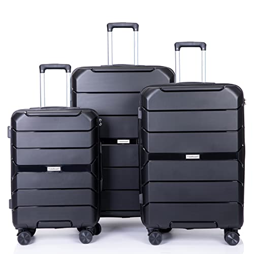 Hardside Luggage Set, 3-Piece, Black